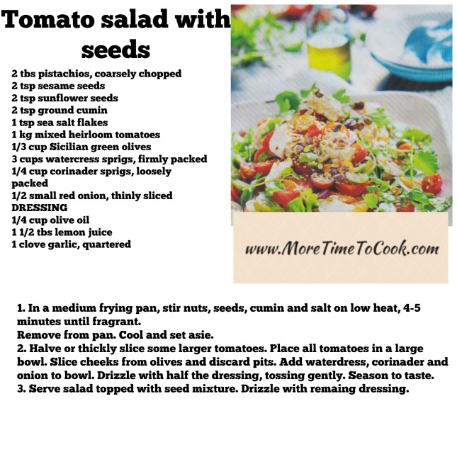 Tomato salad with seeds