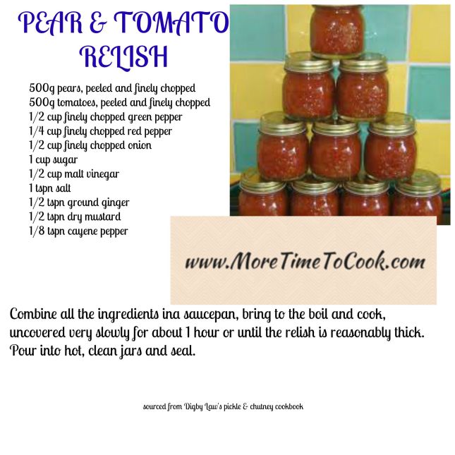 Pear &amp; tomato relish
